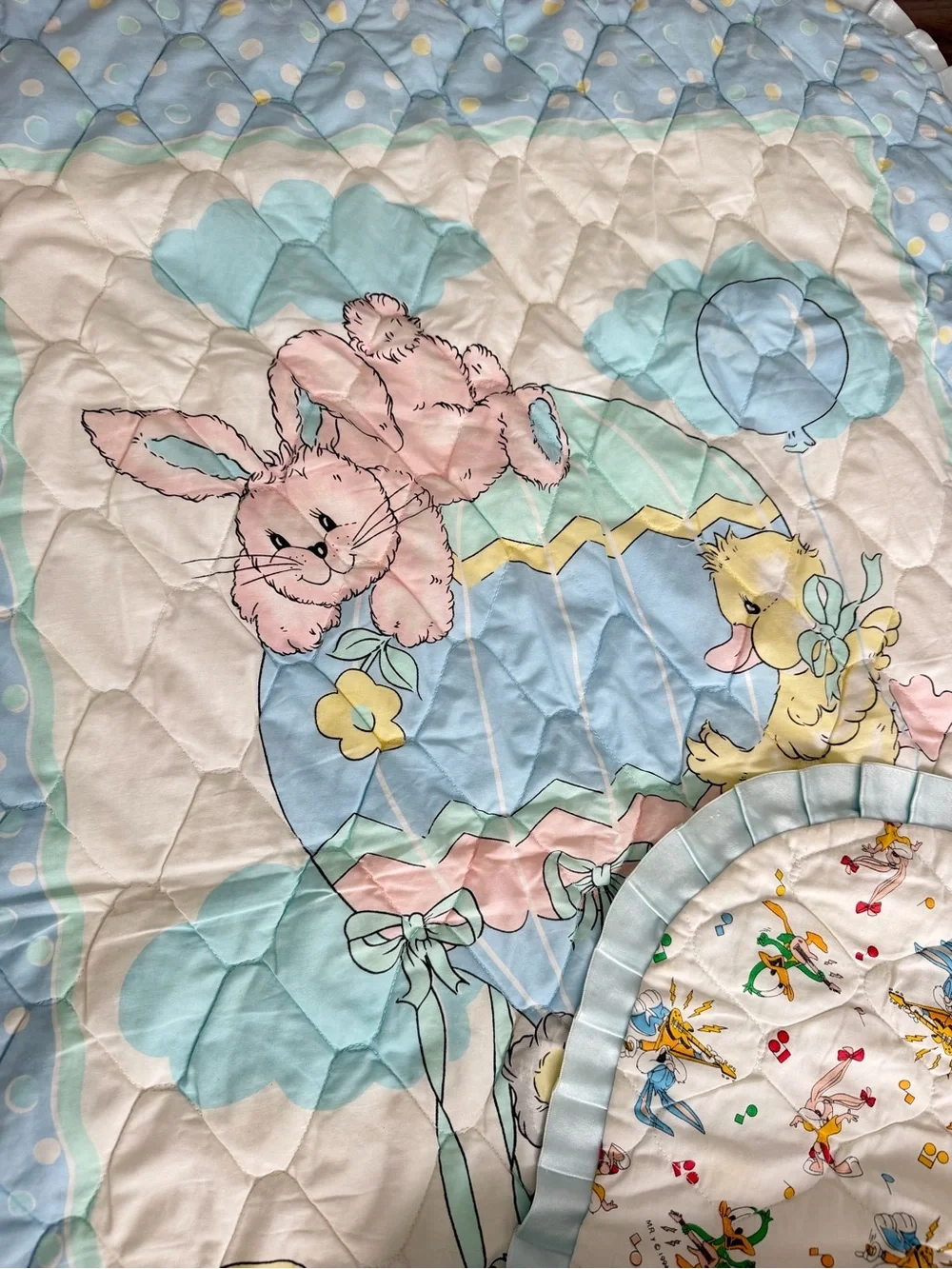 Baby Bedding Quilt - Blue Cartoon Character Nursery Blanket
